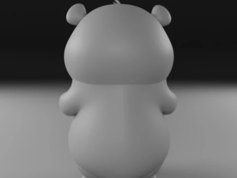 Cute panda bear 3D Print Model