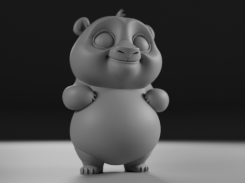 Cute panda bear 3D 打印模型