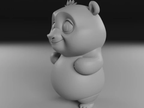 Cute panda bear 3D Print Model
