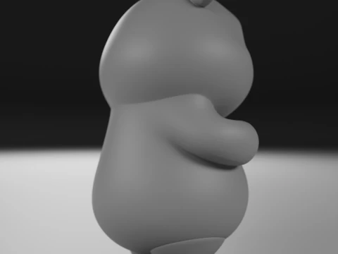 Cute panda bear 3D Print Model