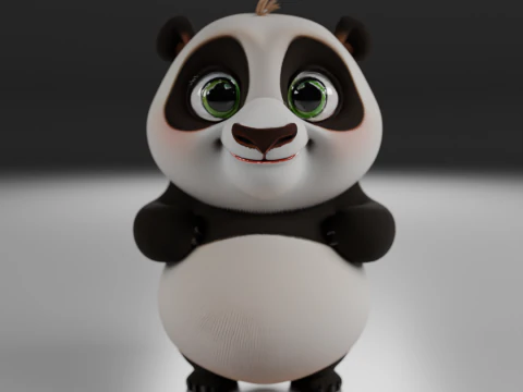 Cute panda bear 3D Print Model
