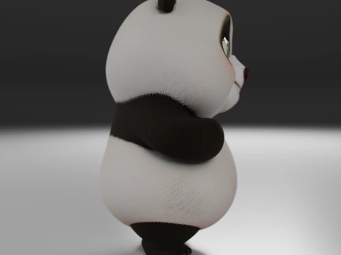 Cute panda bear 3D Print Model