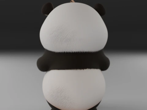Cute panda bear 3D Print Model
