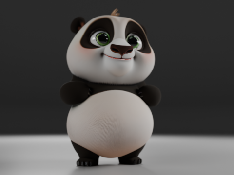 Cute panda bear 3D 打印模型