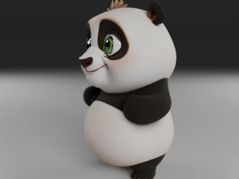 Cute panda bear 3D Print Model