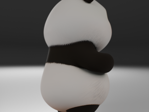 Cute panda bear 3D 打印模型