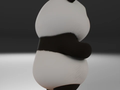 Cute panda bear 3D Print Model