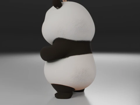 Cute panda bear 3D Print Model