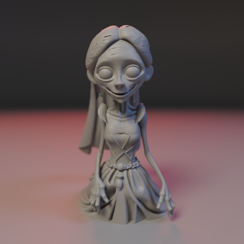 Zombie bride Modelo de Impressão 3D .c4d .max .obj .3ds .fbx .stl .blend 