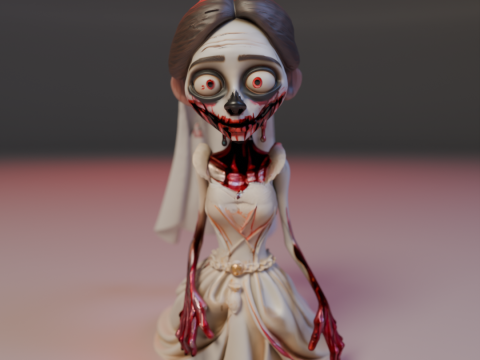Zombie bride Modelo de Impressão 3D