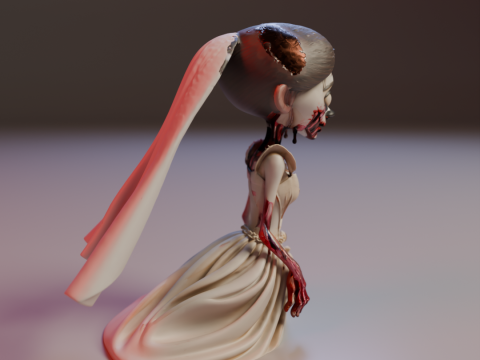 Zombie bride Modelo de Impressão 3D