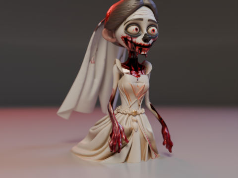 Zombie bride Modelo de Impressão 3D