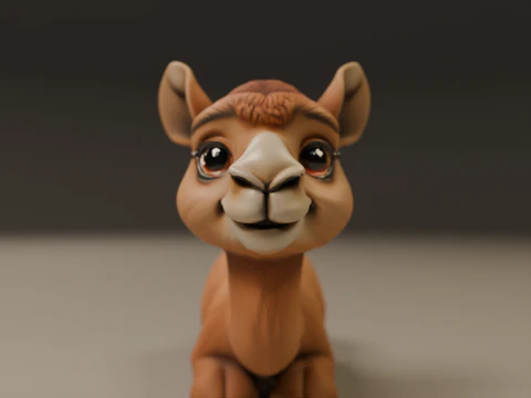 Cute camel 3D Print Model