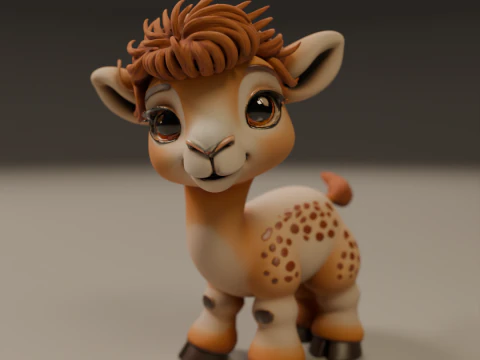 Cute camel 3D Print Model