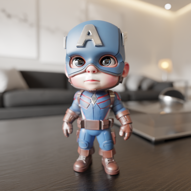 Captain america baby 3Dプリントモデル .c4d .max .obj .3ds .fbx .stl .blend