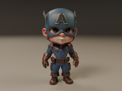 Captain america baby 3Dプリントモデル