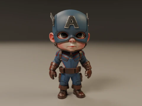 Captain america baby 3D Print Model
