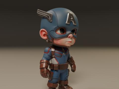 Captain america baby 3Dプリントモデル
