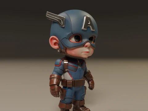 Captain america baby 3D Print Model
