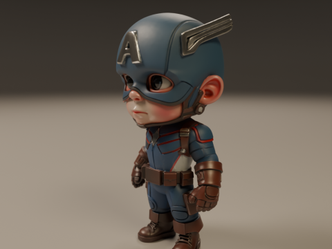 Captain america baby 3Dプリントモデル
