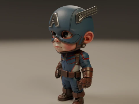 Captain america baby 3D Print Model