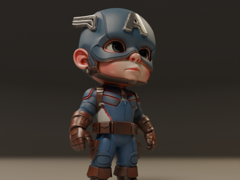 Captain america baby 3Dプリントモデル