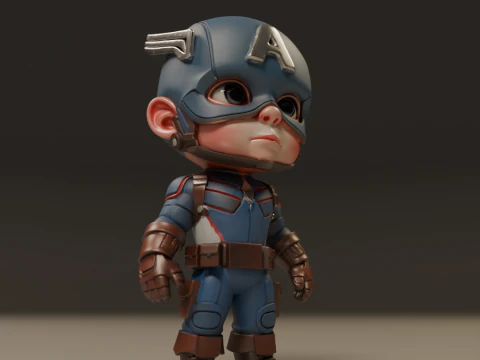 Captain america baby 3D Print Model