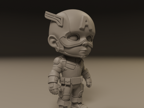 Captain america baby 3Dプリントモデル