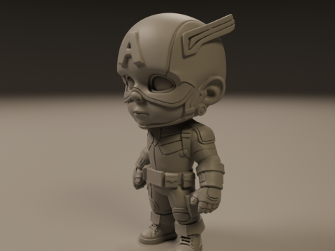 Captain america baby 3Dプリントモデル