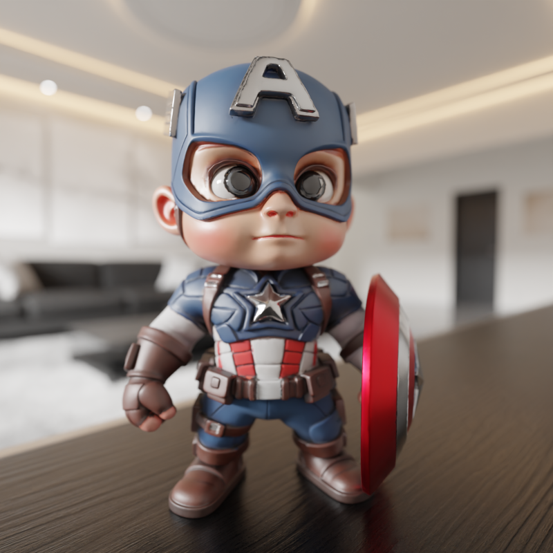 Captain america baby 3D Baskı Modeli .c4d .max .obj .3ds .fbx .stl .blend