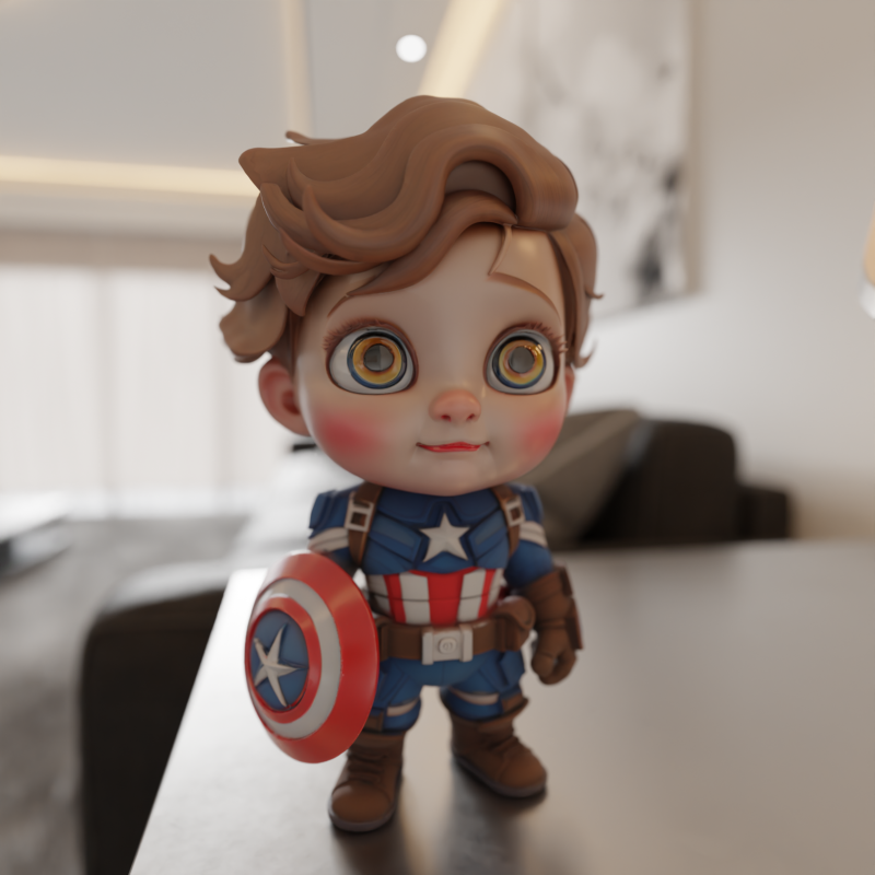 Captain america baby Modelo de Impressão 3D .c4d .max .obj .3ds .fbx .stl .blend