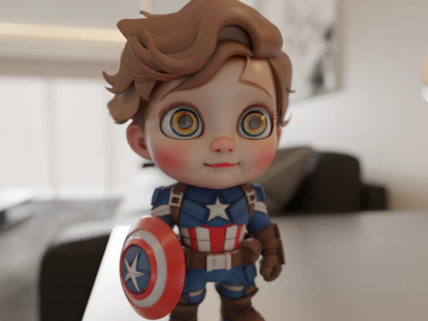 Капитан Америка, детка 3D Принт Модель