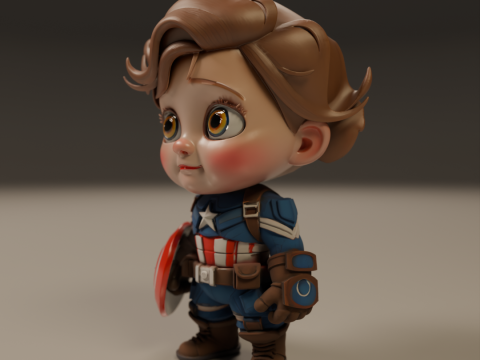 Captain america baby Modelo de Impressão 3D