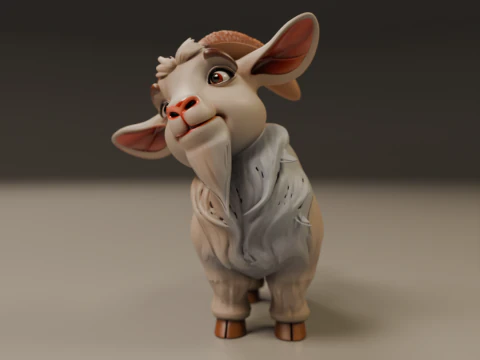 Baby goat 3D Print Model