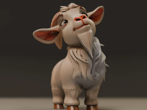 Baby goat 3D Print Model