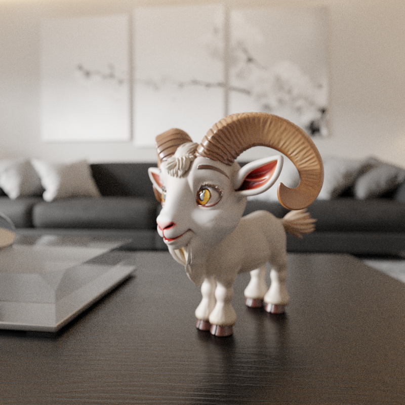 Goat 3D Print Model .c4d .max .obj .3ds .fbx .stl .blend 