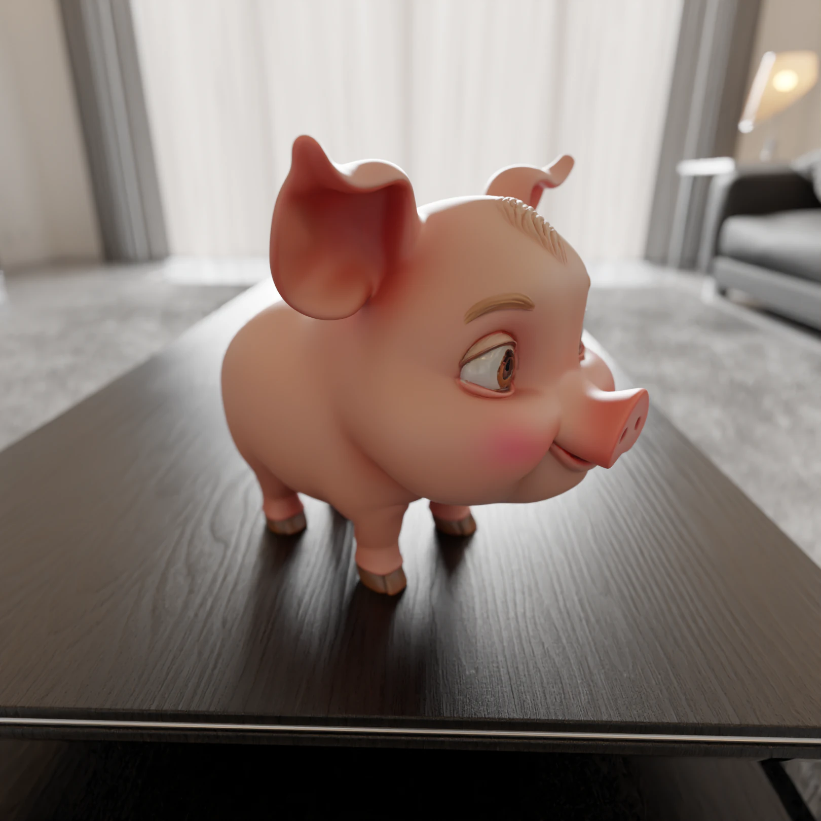 Baby pig 3D Print Model .c4d .max .obj .3ds .fbx .stl .blend 