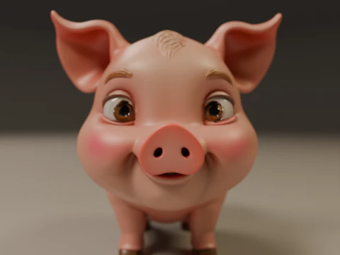Baby pig 3D Print Model