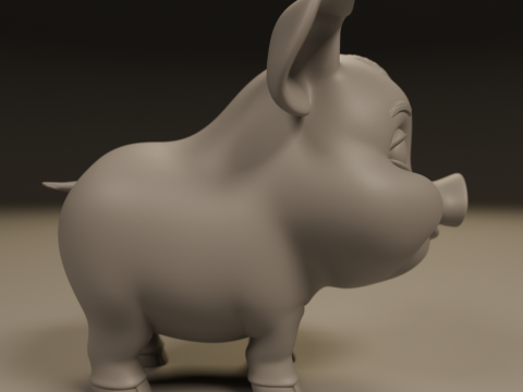 Baby pig Model Cetak 3D