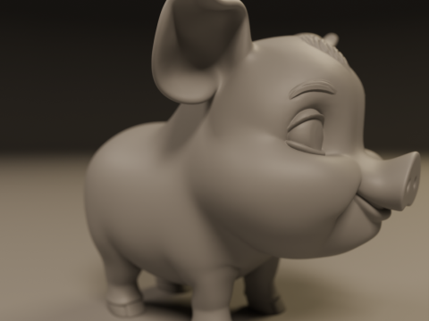 Baby pig Model Cetak 3D