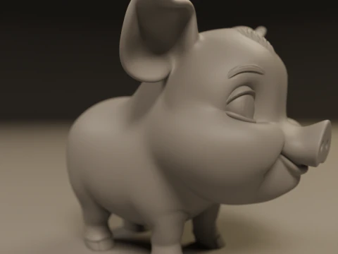 Baby pig 3D Print Model