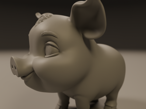 Baby pig Model Cetak 3D