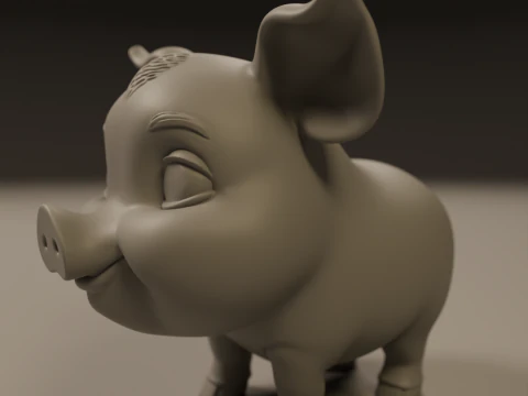 Baby pig 3D Print Model