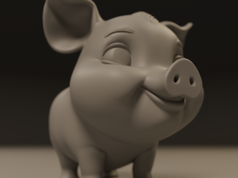 Baby pig Model Cetak 3D
