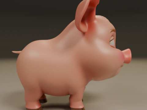Baby pig 3D Print Model