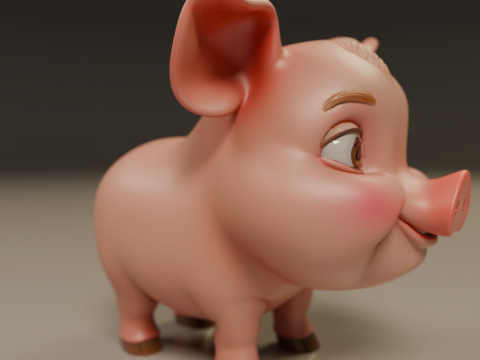 Baby pig Model Cetak 3D