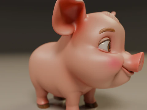 Baby pig 3D Print Model