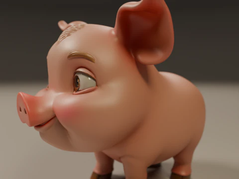 Baby pig 3D Print Model