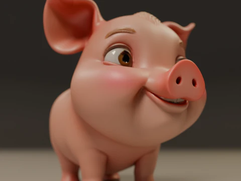 Baby pig 3D Print Model
