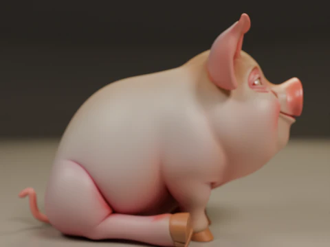 Baby pig 3D Print Model